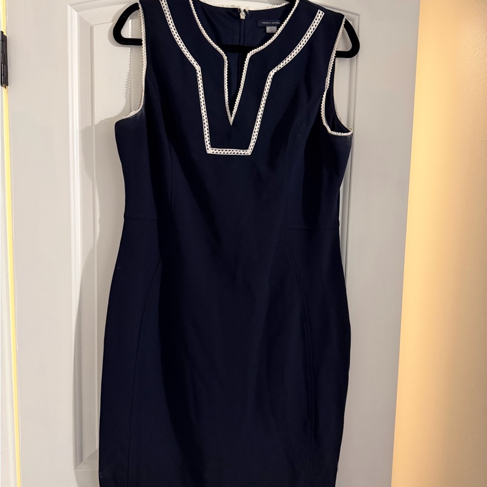 Tommy Hilfiger Navy Dress with White Trim